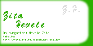 zita hevele business card